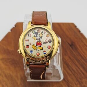 Vintage Lorus Disney Watch Mickey Mouse Around The World International Needs TLC